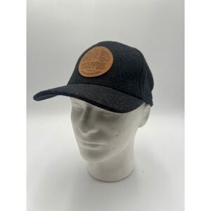 Orvis Mens Wool Blend Baseball Cap Charcoal Gray Leather Patch Trout Hat